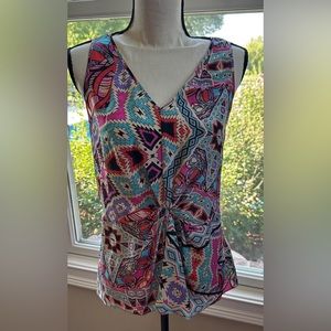 NWT Anthropologie‎ Leifnotes Silk Glass Tiles Tank Top, Size 2